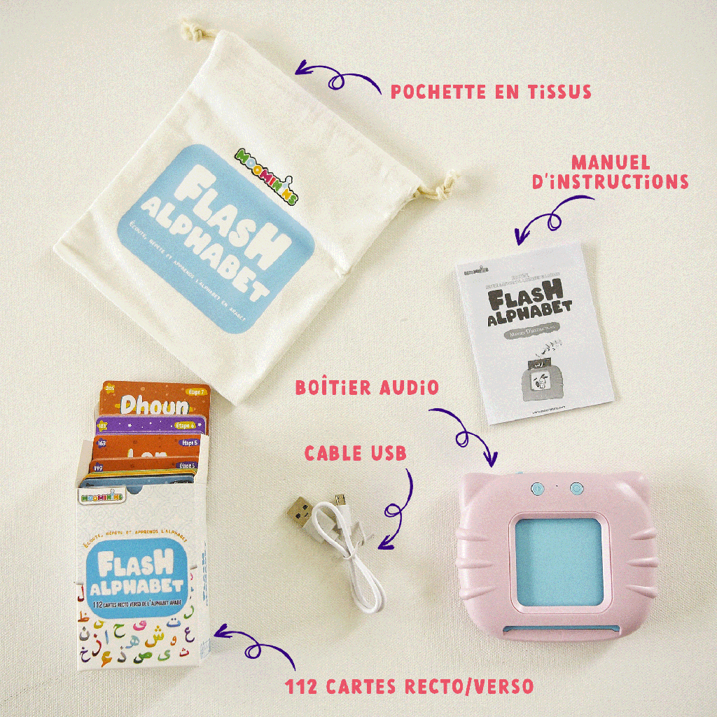 FLASH CARTE ALPHABET ARABE